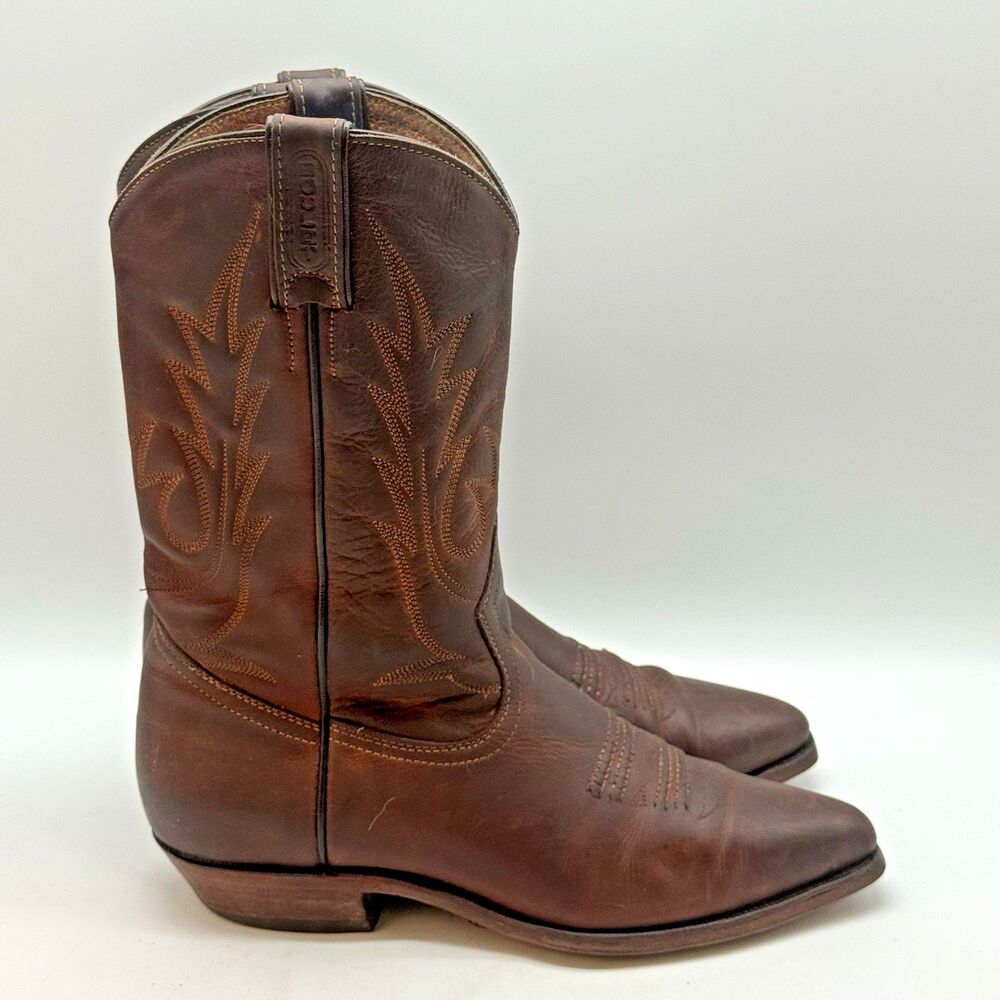 Brown Women's Leather Heeled Cowboy Boots
